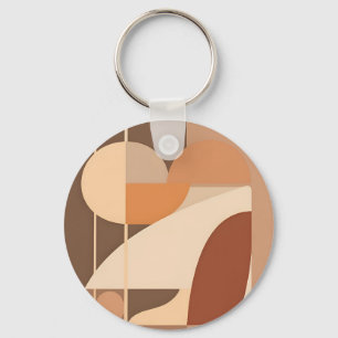 Llavero Abstracto Boho Geométrico Terracota Moderno 