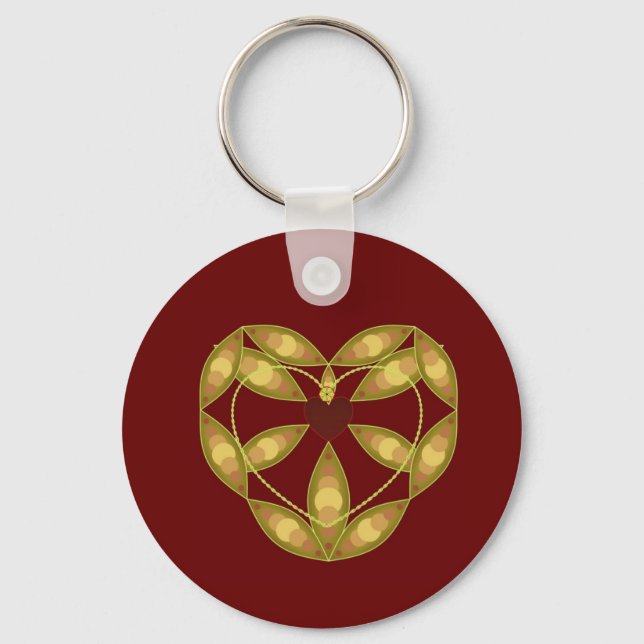 Llavero Abstracto Corazón Floral (Anverso)