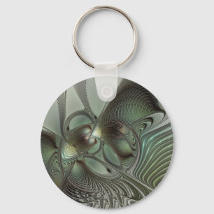 Llavero Abstracto Olive Sage Green Grey Fractal Art Fantas
