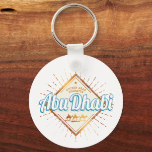 Llavero Abu Dhabi Diseño de Emiratos Árabes Unidos Vintage