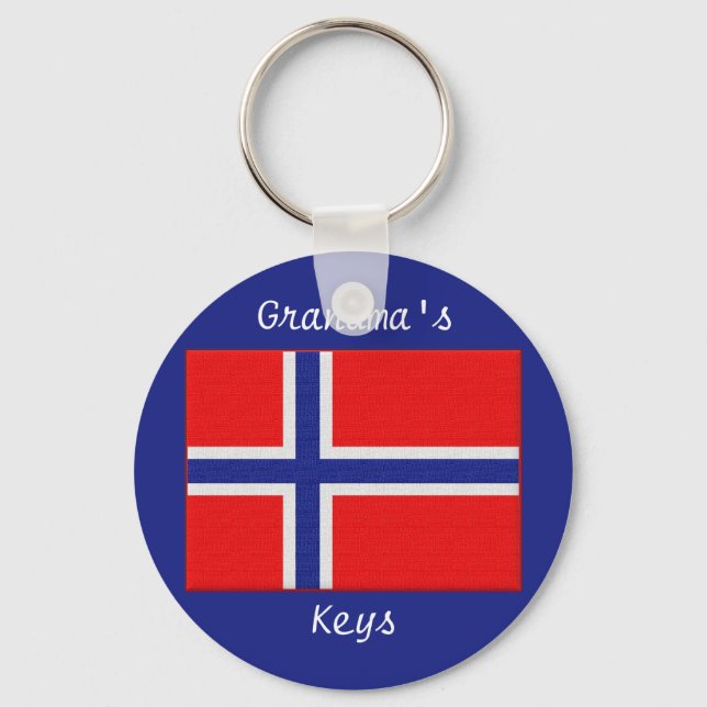 Llavero Abuela de Personalizable de bandera noruega (Anverso)