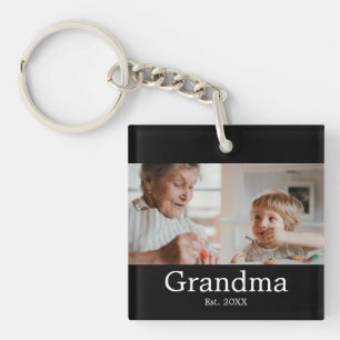 Llavero Abuela Estableció Regalo de Foto Moderno
