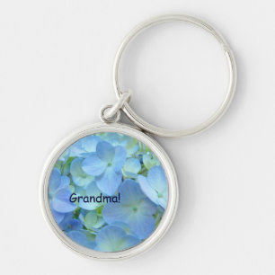 Llavero Abuela! Flores de Hortensias Azules