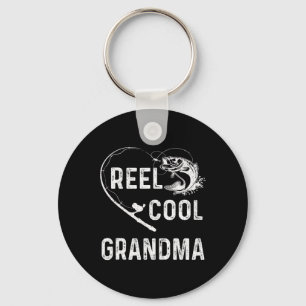 Llavero Abuela Genial Carrete Retro Amante de la Pesca par