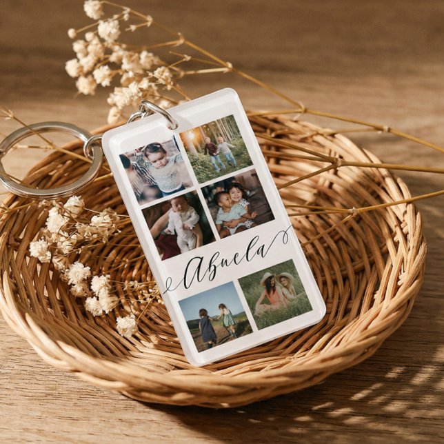 Llavero Abuela Gift for Grandma Photo Collage Keepsake (Abuela Gift for Grandma Photo Collage Keepsake Keychain)