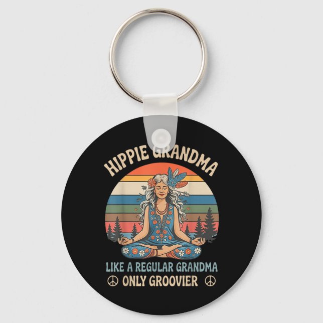 Llavero Abuela Hippie Como una Abuela Regular Solo (Anverso)