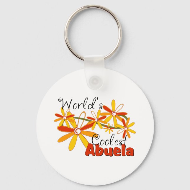 Llavero Abuela más fría del mundo floral (Anverso)