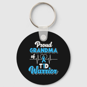 Llavero Abuela Orgullosa De Un Guerrero T1d Diabético Diab