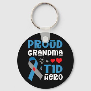 Llavero Abuela Orgullosa De Un Héroe De La T1D Con Diabete