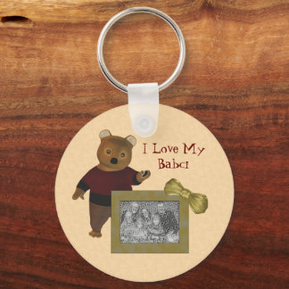 Llavero Abuela polaca ama mi foto del oso bebé