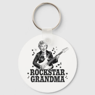Llavero Abuela Rockstar - Diseño de música divertida y ret
