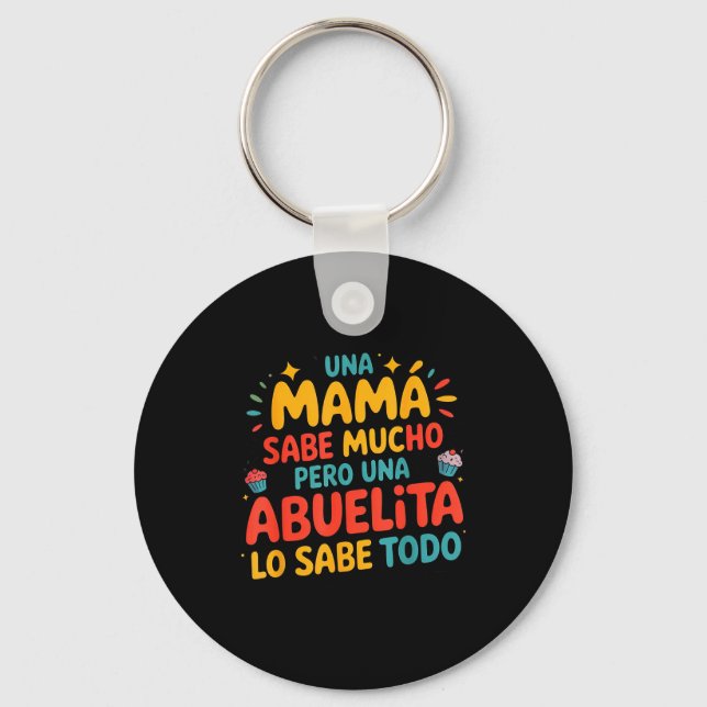 Llavero Abuelita Sabe Todo Dia De La Madre Spanish Grandmo (Anverso)