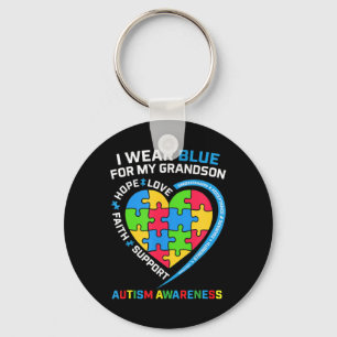 Llavero Abuelo Abuela Que Uso Azul Para El Autismo De Mi A