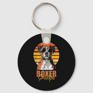 Llavero Abuelo Boxeador Retro Divertido Amante de Perros V