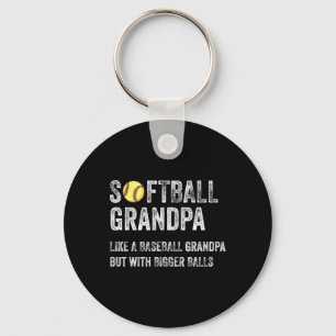 Llavero Abuelo de sóftbol como un abuelo de béisbol con má