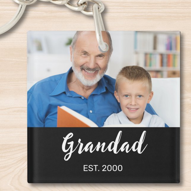 Llavero Abuelo Estableció Foto De Letra Moderna (Subido por el creador)
