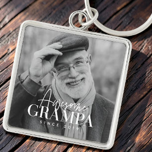 Llavero Abuelo Impresionante Desde 20XX Foto Simple Elegan
