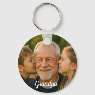 Llavero Abuelo minimalista foto personalizada