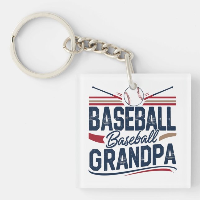 Llavero Abuelo Vintage de Béisbol (Frente)