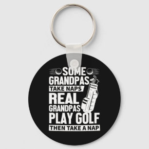 Llavero Abuelos Reales Juegan Golf Abuelos Golfistas Diver