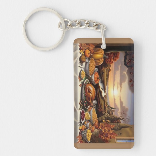 Llavero Abundancia de Acción de Gracias Keychain acrílico (Frente)