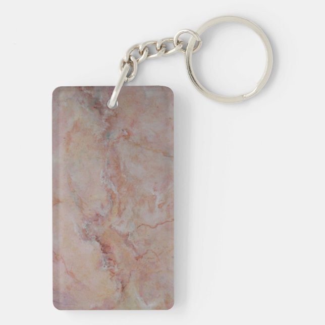 Llavero Acabado de piedra de mármol rosa a rayas (Atrás)