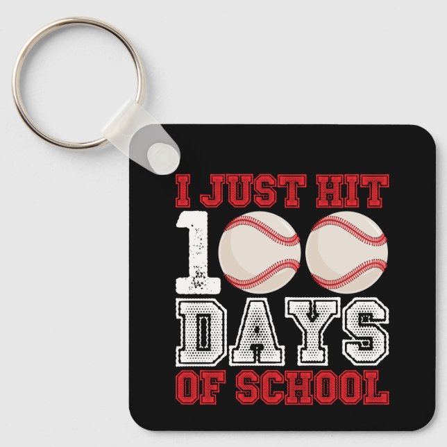 Llavero Acabo de recibir 100 días de béisbol escolar (Anverso)