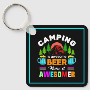 Llavero Acampar es cerveza impresionante Hazlo más impresi