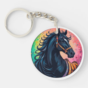 Llavero 🐎Accesorio de Llave Elegante Caballo Negro Color 
