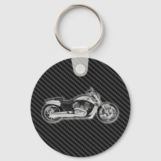 Llavero Accesorio de Moda 3D para motocicleta Carbon Harle (Anverso)