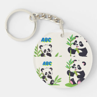 Llavero Accesorio Kawaii para oso blanco y negro