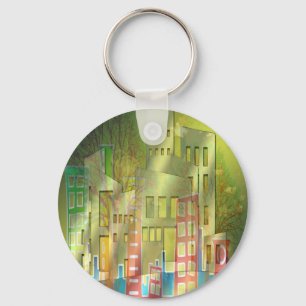 Llavero accesorios de arte de paisaje urbano de arquitectu