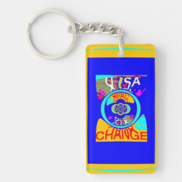 Llavero Accesorios de cambio colorido rectangular de 1 lad