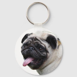 Llavero Accesorios de fotos Pug en blanco para manipular,