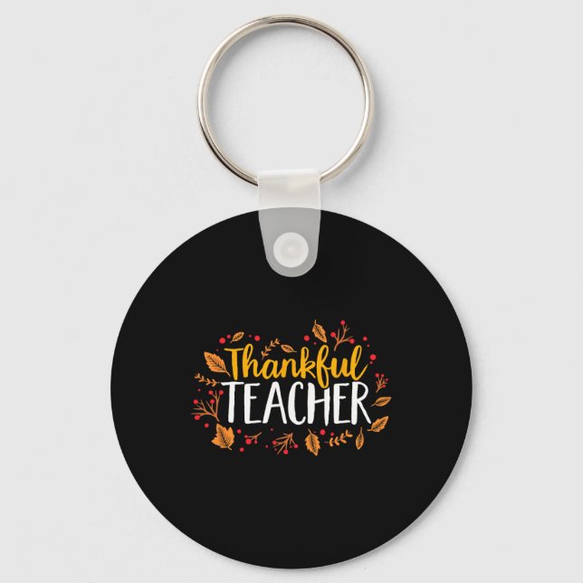 Llavero Acción de Gracias del profesor de otoño (Anverso)