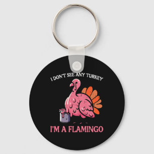 Llavero Acción de Gracias No Veo Turquía Soy Flamingo Homb