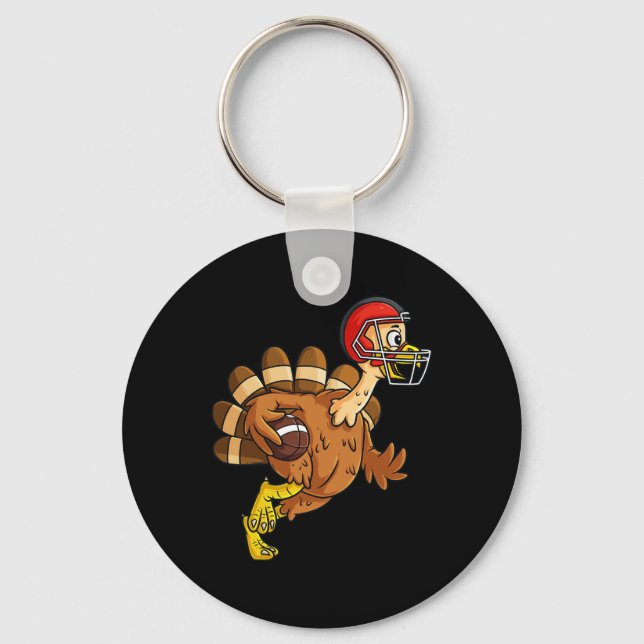 Llavero Acción de Gracias Turquía retrocede a los chicos d (Anverso)