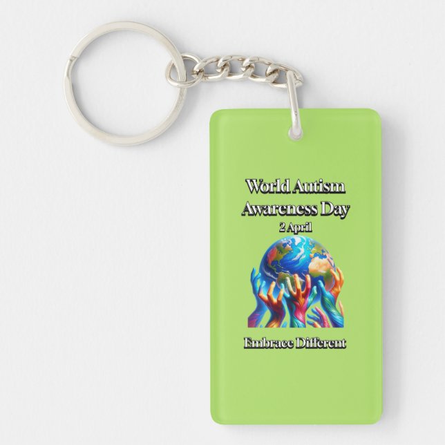 Llavero Acepta Diferentes. Día Mundial de Conciencia sobre (Frente)