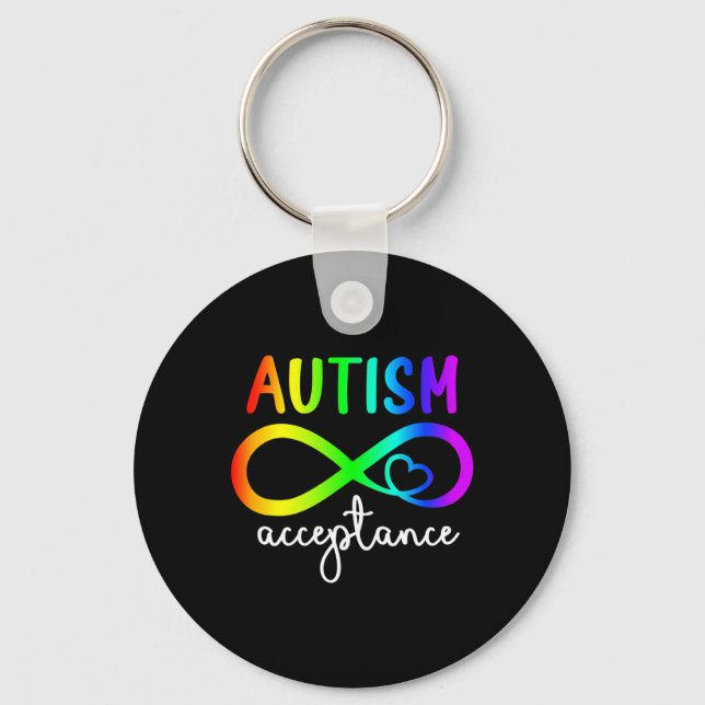 Llavero Aceptación Infinity Heart Autism Awareness Mes R (Anverso)