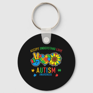 Llavero Aceptar Entender Amar Conciencia del Autismo Giras