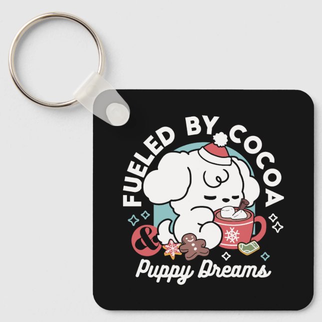 Llavero Acogedores sueños de cachorro - chocolate caliente (Anverso)