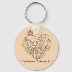 Llavero acorazado de Steampunk de los corazones