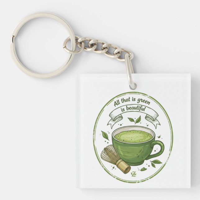 Llavero Acrílico Amante del Matcha (Frente)