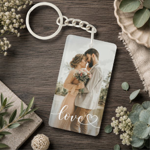 Llavero Acrílico de Amor con 2 Fotos Personalizada