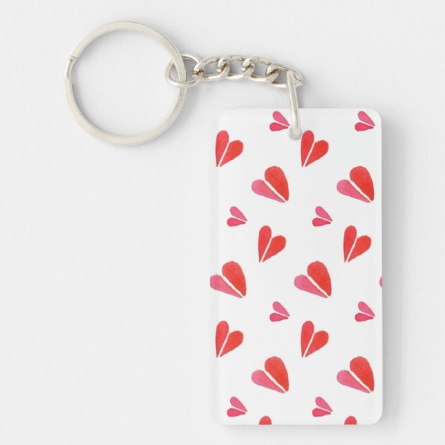 Llavero Acrílico de Corazones MINI en Rectángulo (Frente)