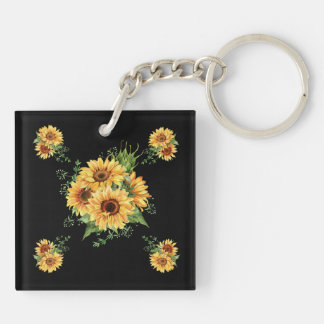 Llavero Acrílico de girasol – Gráfico floral