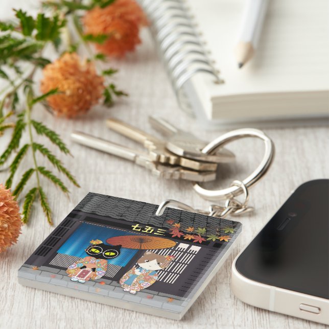 Llavero Acrílico de la celebración 7-5-3 de la Poiluna (Frente Derecha)