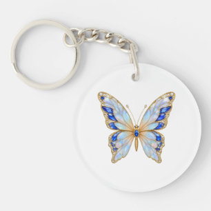 Llavero Acrílico de Mariposa Zafiro Azul