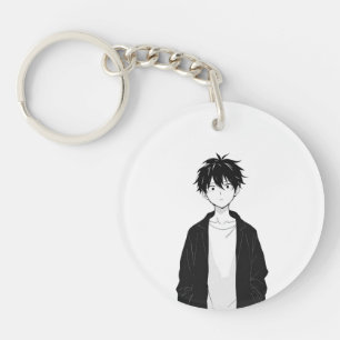 Llavero Acrílico de Niño Anime Minimalista
