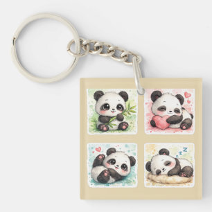 Llavero Acrílico de Panda Adorable Estético